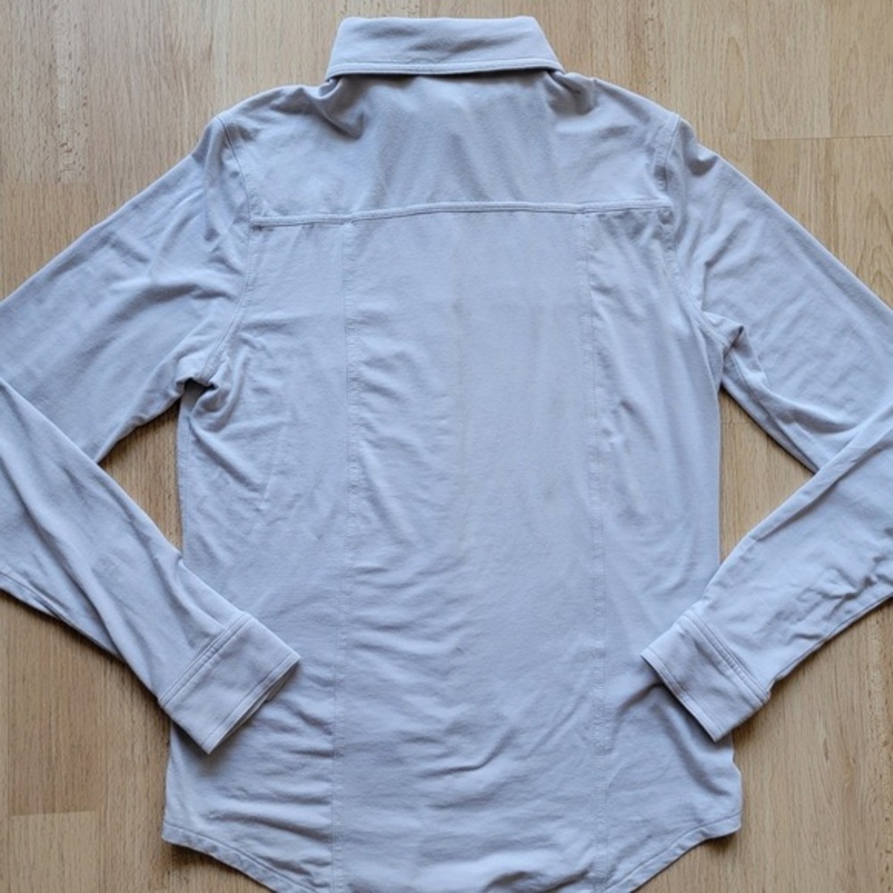 Kerisma Luxe Womens Grey Jersey Bamboo Cotton Blend Western Button Down Shirt M - Picture 5 of 8